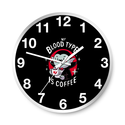 Vampire Coffee Quote Cute Dracula  Wall Clocks