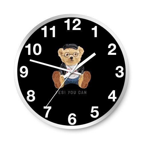 Yes! You Can Bear Slogans Cute  Wall Clocks