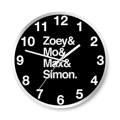 Zoey And Mo And Max And Simon  Wall Clocks
