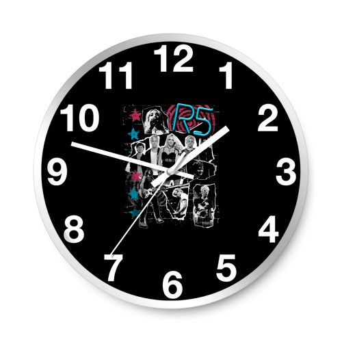 R5 Ladies Grunge Collage 1  Wall Clocks