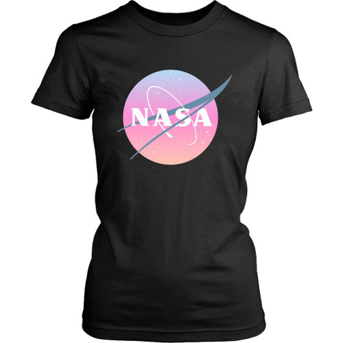 Nasa Pastel Rainbow Classic Logo Women's T-Shirt Tee