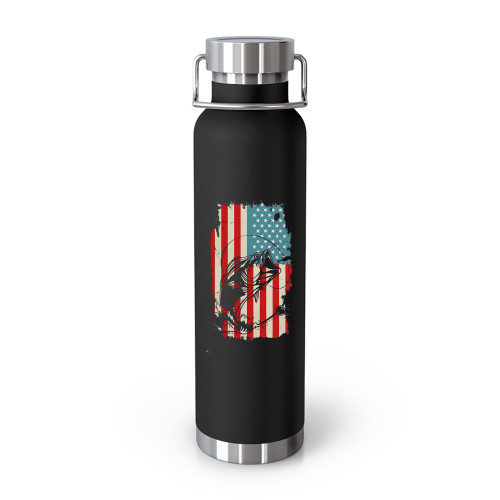 American Flag Fisherman Vintage  Tumblr Bottle