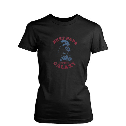 Darth Vader Retro Best Papa Graphic  Womens T-Shirt Tee