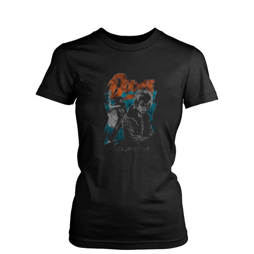 David Bowie 1972 World Tour Vintage  Womens T-Shirt Tee