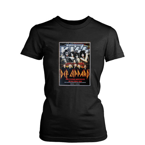 Def Leppard & Kiss 2014 Gig Utah Gene Simmons Concert  Womens T-Shirt Tee