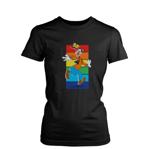 Disney Goofy Rainbow Funny  Womens T-Shirt Tee