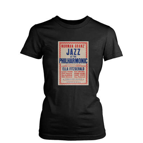 Ella Fitzgerald Jazz At The Philharmonic 1957 Dutch Concert  Womens T-Shirt Tee