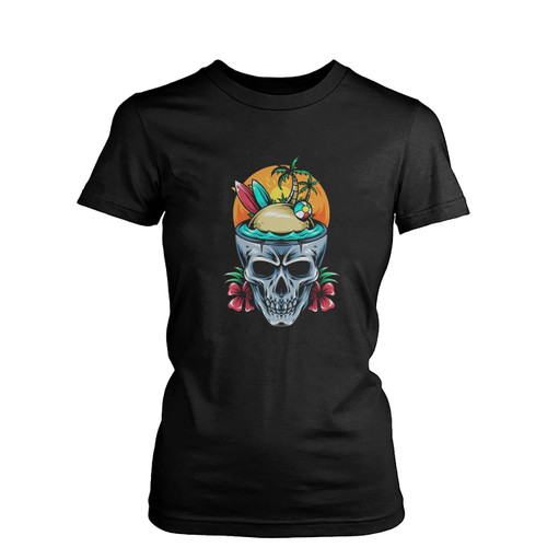 Island In Skull Summer Holiday  Womens T-Shirt Tee