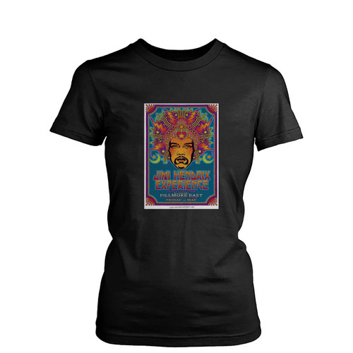Jimi Hendrix Concert S Psychedelic Music Concert S  Womens T-Shirt Tee
