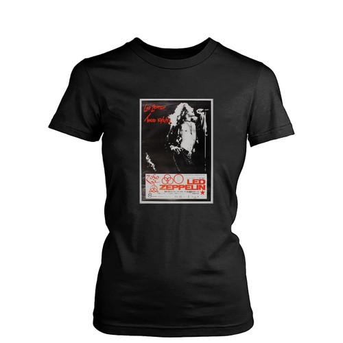 Led Zeppelin Original 1972 Japanese Concert  Womens T-Shirt Tee