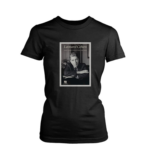Leonard Cohen Sheet Music Collection 19672016  Womens T-Shirt Tee