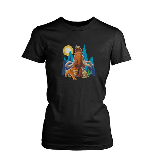 Manfred Diego Sid And Scrat Cutout  Womens T-Shirt Tee