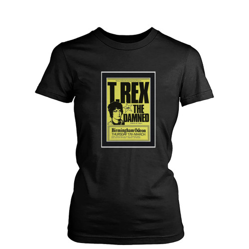 Marc Bolan T Rex Plus The Damned Concert Art Print  Womens T-Shirt Tee