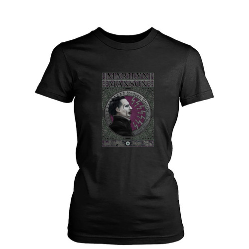 Marilyn Manson Fan Art Prague Gig  Womens T-Shirt Tee