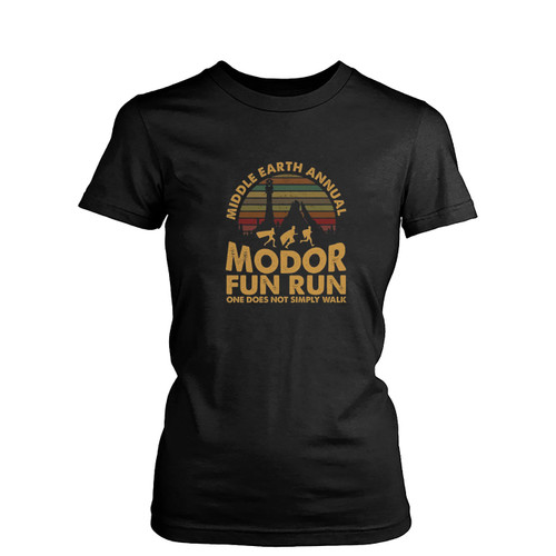 Mordor Fun Run Middle Earth'S Annual Mordor Fun Run One Does Not Simply Walk  Womens T-Shirt Tee