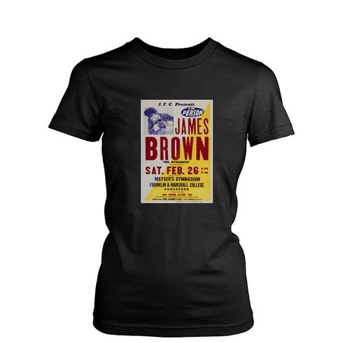 Rare James Brown Mr Dynamite 1966 Boxing Style Concert  Womens T-Shirt Tee