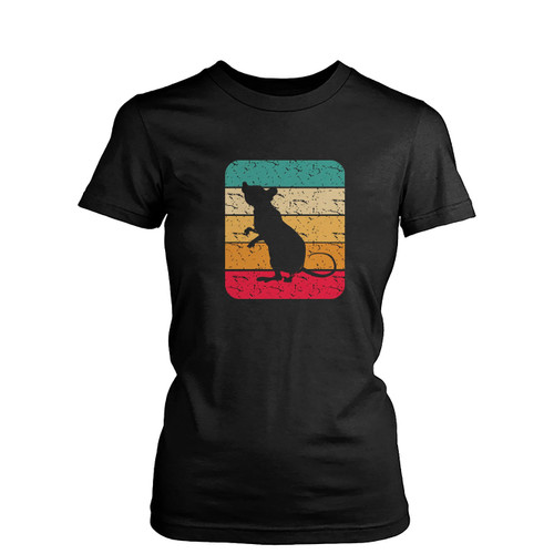 Retro Rat Silhouette  Womens T-Shirt Tee