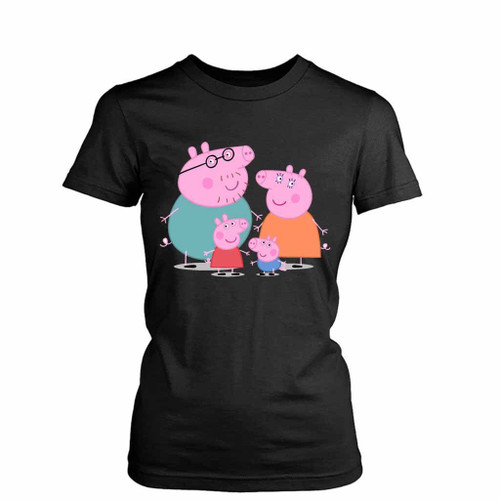 Peppa Pig And Family Women's T-Shirt Tee Peppa Pig And Family Women's T-Shirt Tee