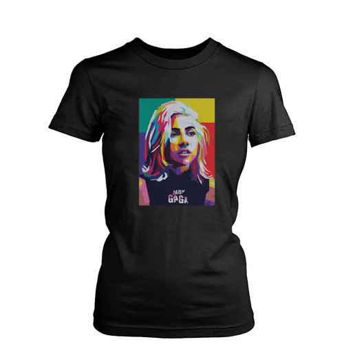 Lady Gaga Retro Vintage 1  Womens T-Shirt Tee