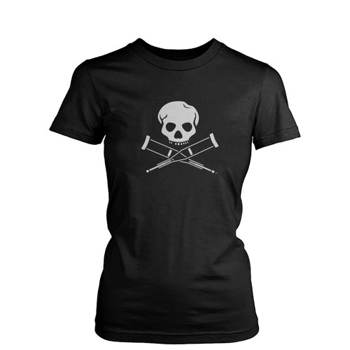 Mtv Jackass Skull And Crutches Logo 1  Womens T-Shirt Tee