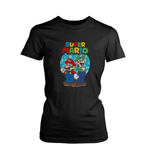 Nintendo Super Mario Luigi Mario 1  Womens T-Shirt Tee