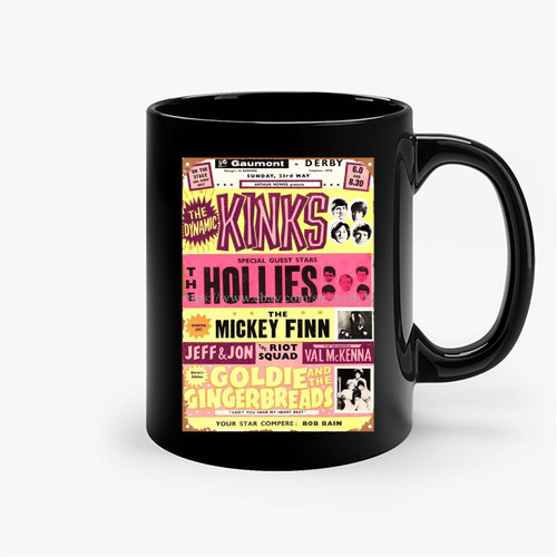 1965 The Hollies The Kinks British Concert Ceramic Mugs