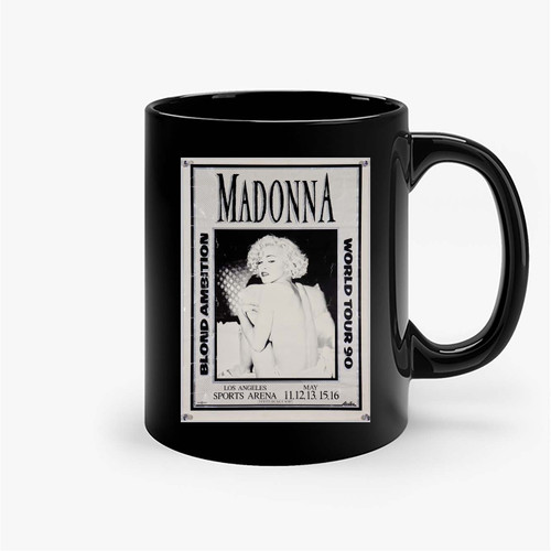 Authentic Vintage Poster Madonna Blond Ambition Tour Ceramic Mugs