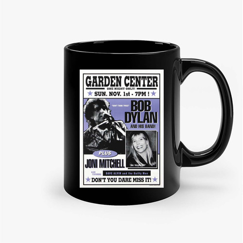 Bob Dylan Joni Mitchell Original 1998 Concert Ceramic Mugs