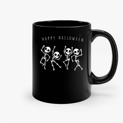 Dancing Skeletons Happy Halloween Ceramic Mugs