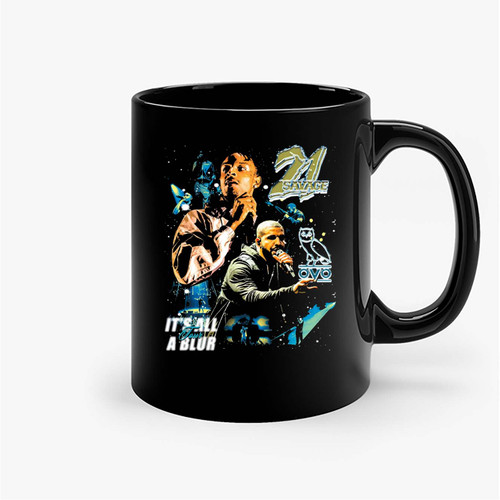 Drake 21 Savage Its All A Blur Tour Merch Album Promo Ceramic Mugs
