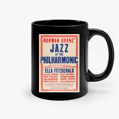 Ella Fitzgerald Jazz At The Philharmonic 1957 Dutch Concert Poster Ceramic Mugs