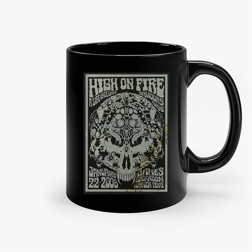 Forbes High On Fire 2008 Tx Silkscreen Concert Poster Ceramic Mugs