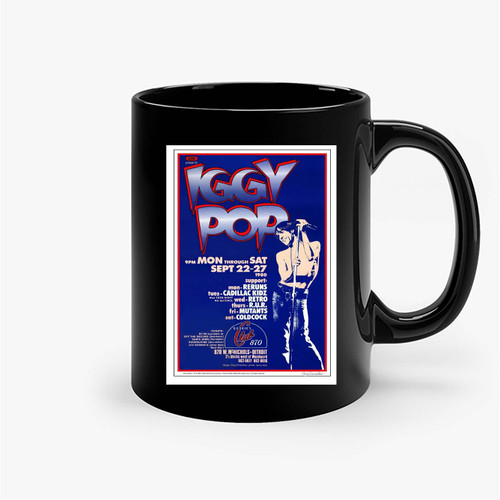 Iggy Pop Concert Vintage Band S Song Rock Travel Old Advert Ceramic Mugs