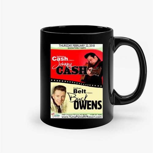 Johnny Cash & Buck Owens Tribute Concert Ceramic Mugs