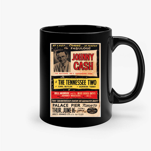 Johnny Cash Important & Rare 1960 Toronto Canada Concert Ceramic Mugs