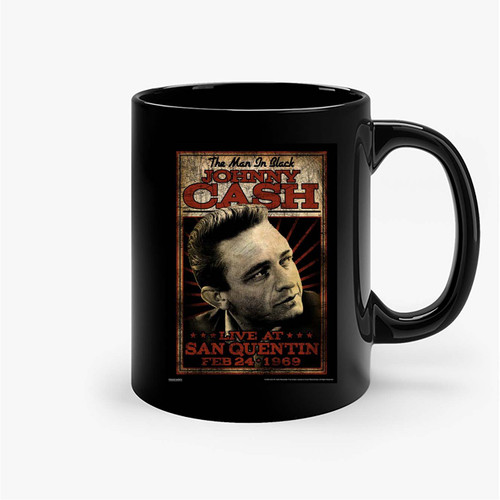 Johnny Cash Live At San Quentin Prison Concert 1969 Ceramic Mugs