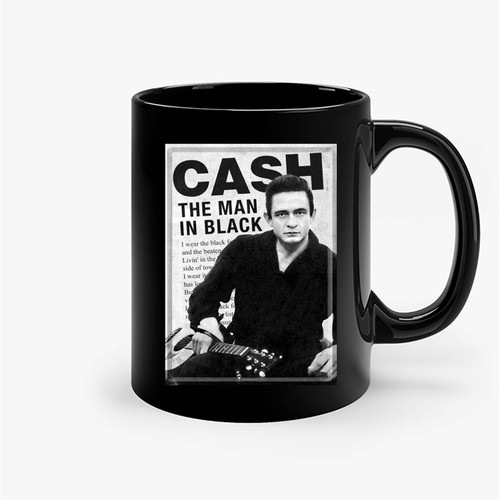 Johnny Cash Vintage Concert Iron On Transfer 1 Ceramic Mugs