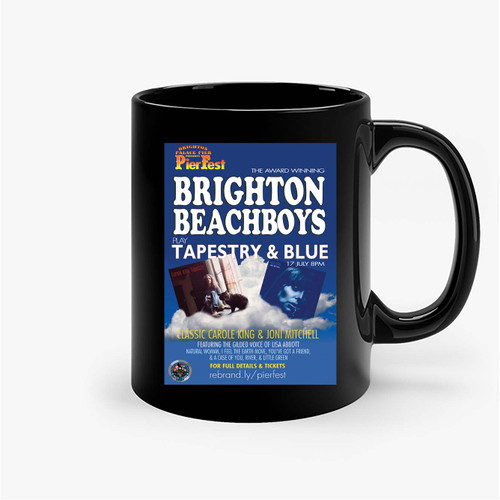 Joni Mitchell And Carole King Played By The Brighton Beach Boys Poster Ceramic Mugs