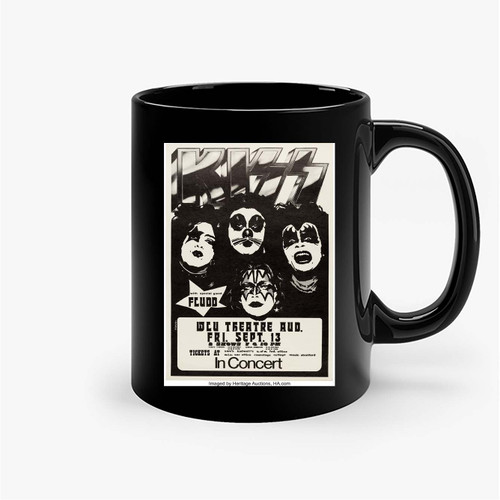 Kiss 1974 Firstalbumtour Concert Ceramic Mugs