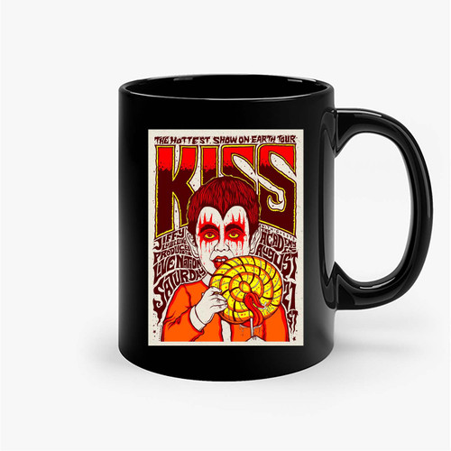 Kiss Hand Printed Silkscreen Concert Ceramic Mugs