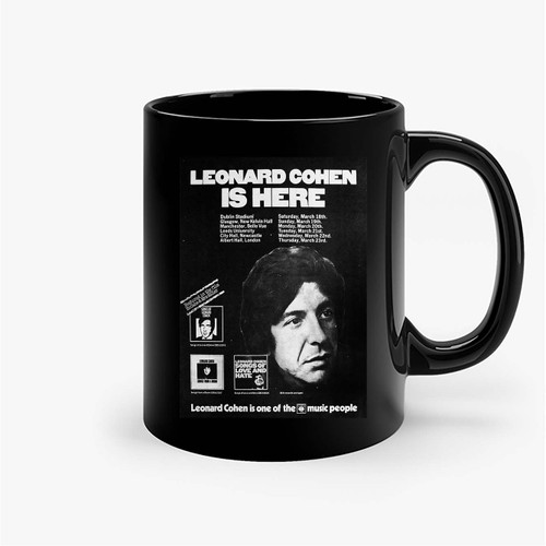 Leonard Cohen Uk Tour 1972 Ceramic Mugs
