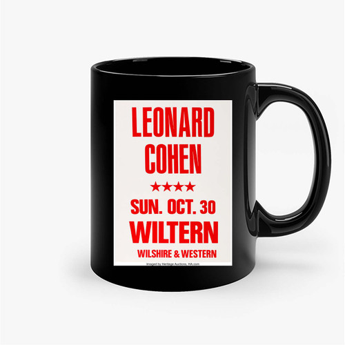 Leonard Cohen Wiltern Theatre Concert Poster Ceramic Mugs