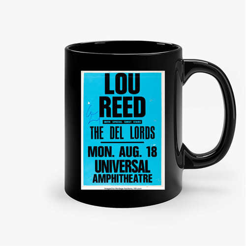 Lou Reed Signed Universal Amphitheatre Concert Poster (1986) Ceramic Mugs