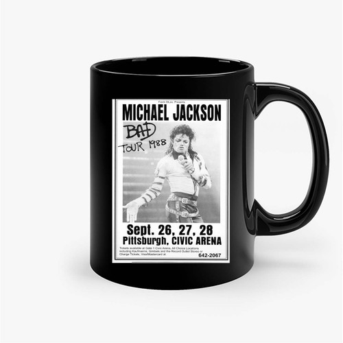 Michael Jackson 1988 Bad Tour Poster Ceramic Mugs