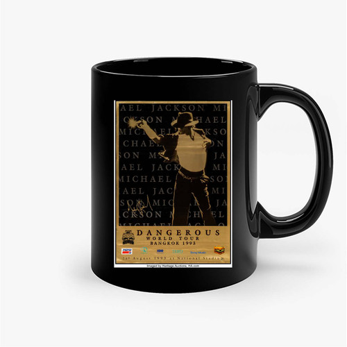 Michael Jackson Dangerous World Tour Poster Ceramic Mugs