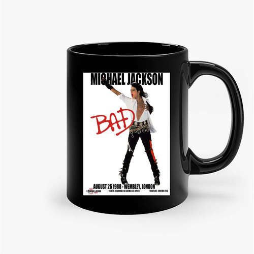 Michael Jackson Poster During The Bad Tour Ceramic Mugs