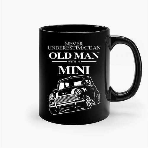 Old Man With A Mini Cooper Funny Cool Retro Ceramic Mugs