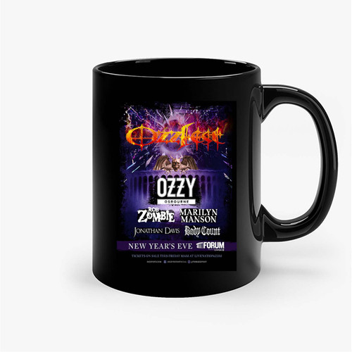 Ozzy Rob Zombie Marilyn Manson More To Play Ozzfest New Year'S Eve Show Ceramic Mugs