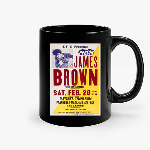 Rare James Brown Mr Dynamite 1966 Boxing Style Concert Ceramic Mugs