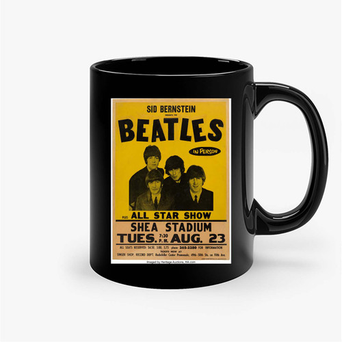 The Beatles 1966 Genuine Shea Stadium Ny Concert Ceramic Mugs